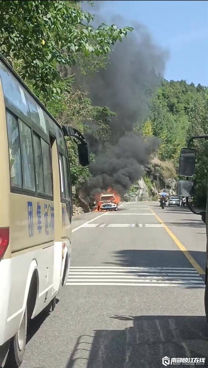 南部茶馆-南部陵江在线南部一小车突然自燃......南部陵江在线(1)